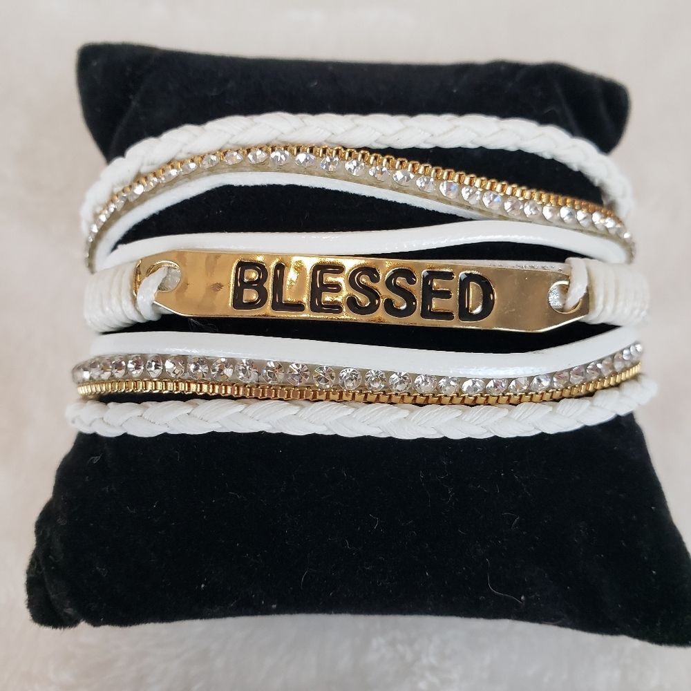 Blessed Gold and White Bracelet